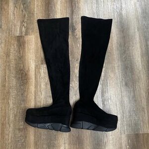 Black Over-the-Knee Platform Boots